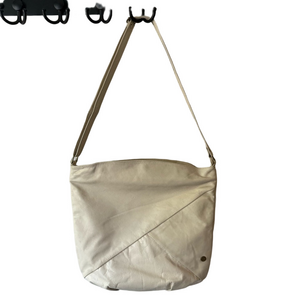 Cream Slouchy Shoulder Bag with Soft Italian Leather
